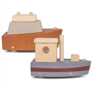 NEW Konges Slojd Wooden Boats 2 Pack, NWT